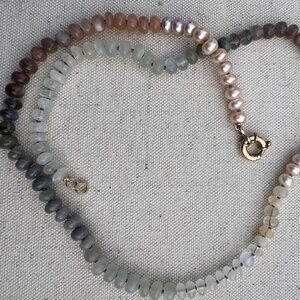 Encirkled Cashmere Beaded Gemstone Necklace - Labradorite, Tourmaline etc.